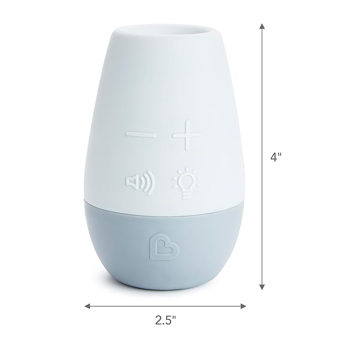 Munchkin Shhh… White Noise Sound Machine, Baby Sleep Soother with Night Light, Portable for Travel or Nursery, White/Grey