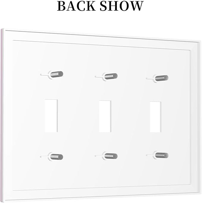Decorative Romantic Light Purple 3 Gang Toggle Wall Plate, Multicolored Watercolor Colorful Solid Violet Lavender Purple Triple Device Outlet Light Switch Cover Electrical Switch Face Wallplate Cover