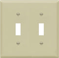 ENERLITES Toggle Light Switch Wall Plate, Gloss Finish, Size 2-Gang 4.50" x 4.57", Unbreakable Polycarbonate Thermoplastic, 8812-I, Ivory