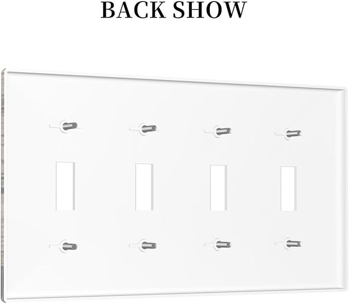 Rustic Forest Antler Black Bear Deer Silhouettes Light Switch Covers Quad Toggle Electrical Faceplate 4 Gang Wall Plate Decorative Switch Plates Cover for Farmhouse Home Decor