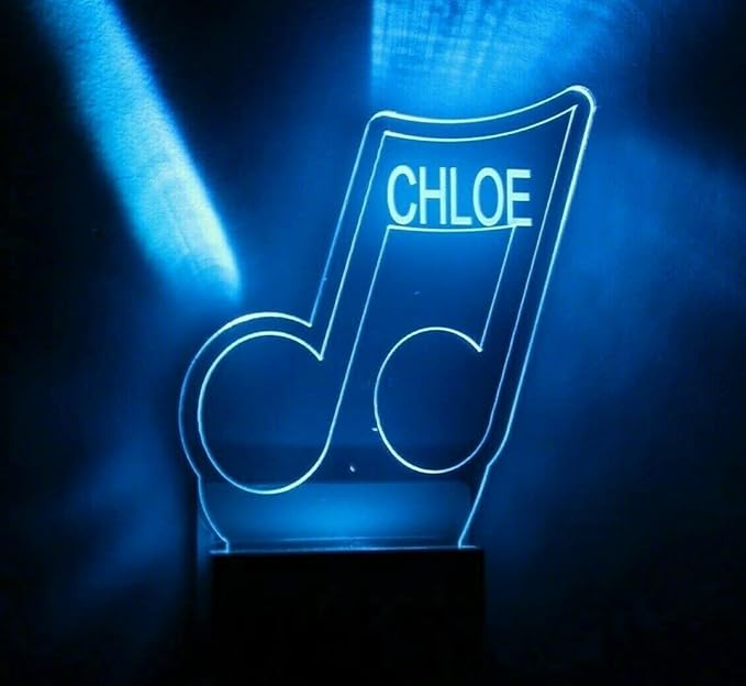 Night Light Multi Color Personalized LED Plug-in, Ultra-Slim Touch Night Light Smart Dusk to Dawn Sensor, Kids Children's Bedroom Kitchen Bathroom Hallway Play Room Variations (Music Notes)