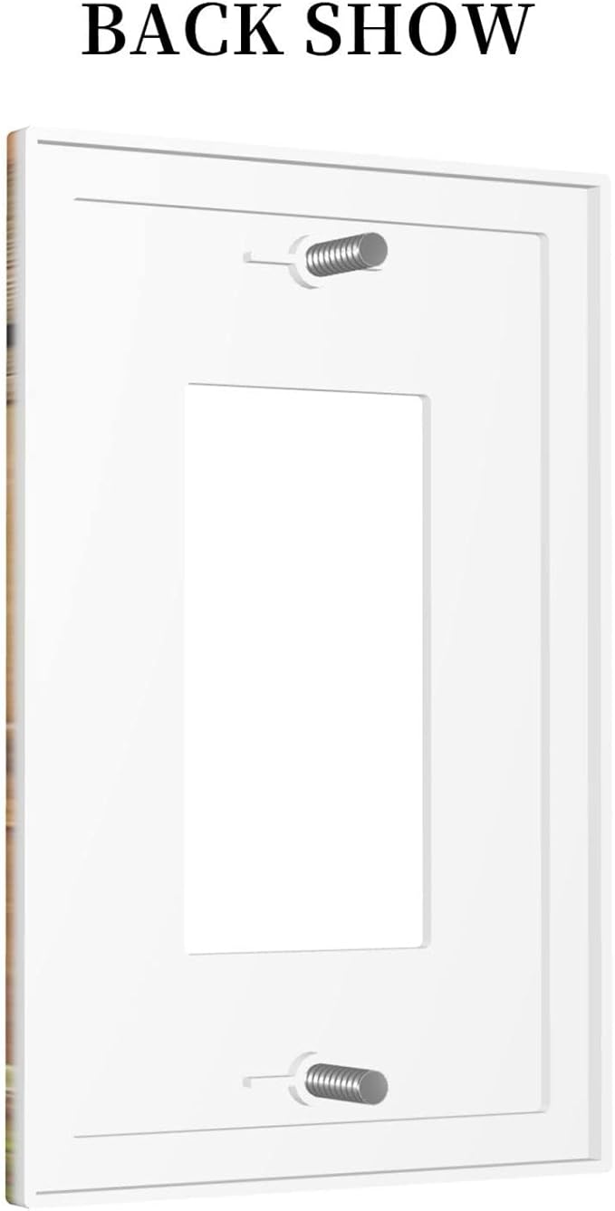 Decorative Switch Plate Covers Farm Cow Farmhouse Barn Door Rustic Vintage Wooden 1 Gang Single Decora GFCI Device Light Switch Cover Country Wildlife Funny 1 Rocker Outlet Wall Plate Faceplate