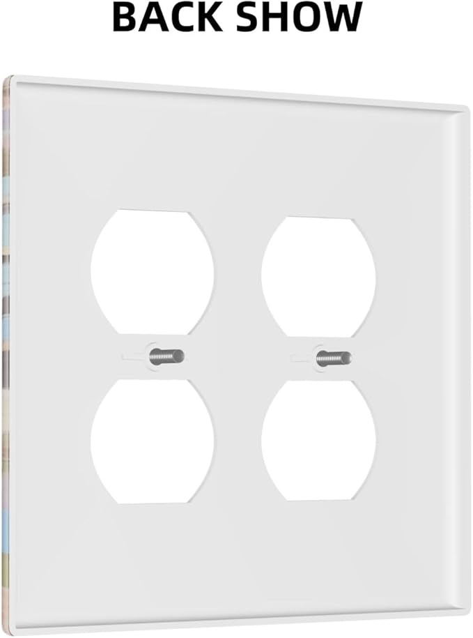 Bird Flower Double Duplex Receptacle Outlet Cover Wall Plate Decorative 2 Gang Light Switch Covers Electrical Switchplate Home Decorate Faceplat for Bathroom Bedroom Kitchen Room 4.5 x 4.5 Inch