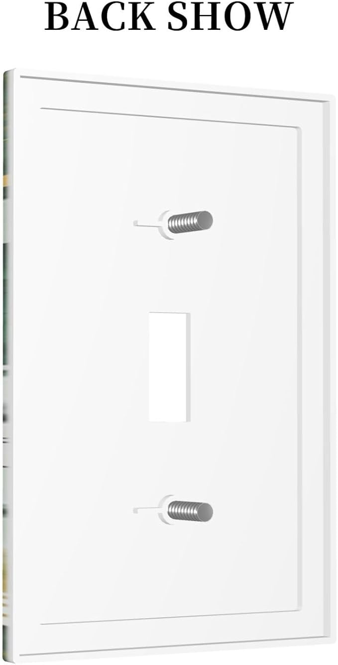 Decorative Light Switch Cover Boho Tropical Leaves 1 Gang Single Toggle Device Electrical Faceplate Switchplates Decorator Outlet Wall Plate for Bedroom Bathroom Decor