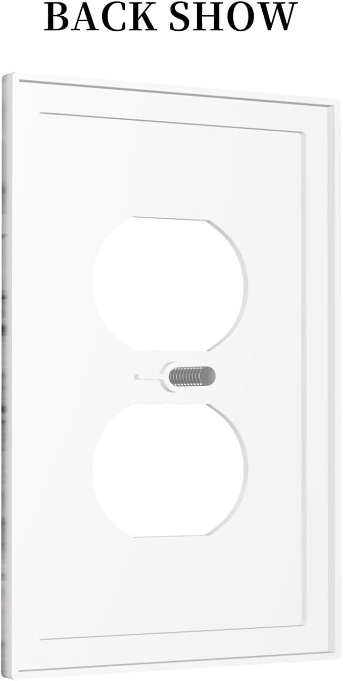 Grey And White Marble Abstract Art Print Outlet Covers 1 Gang Duplex Light Switch Cover Decorative Switch Plates Electrical Receptacle Faceplate Wall Plate for Bathroom Kitchen Decor