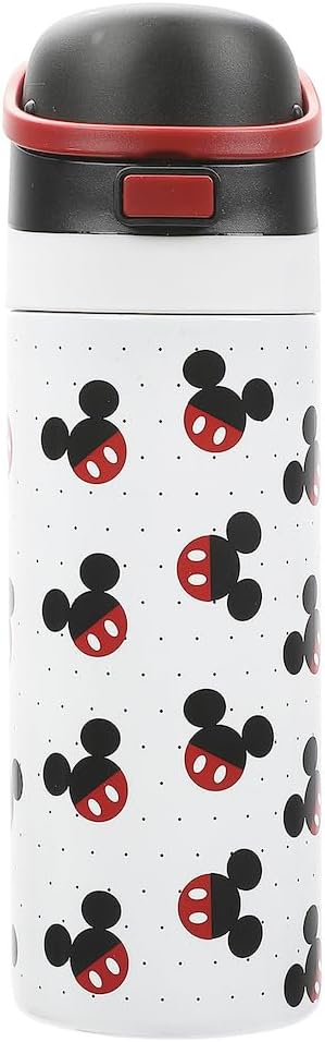 Mickey Mouse Classic Mickey Ears All-Over Print White 24 Oz Stainless Steel Water Bottle