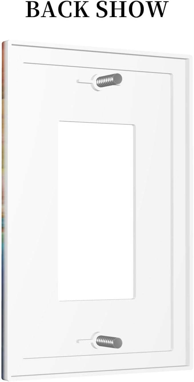 Light Switch Cover Plate Iridescent Abstract Colorful Clouds 1 Gang Single Rocker Decorative Switch Plates Rainbow Outlet Covers GFCI Receptacle Electrical Wall Plates for Bathroom Home Decor