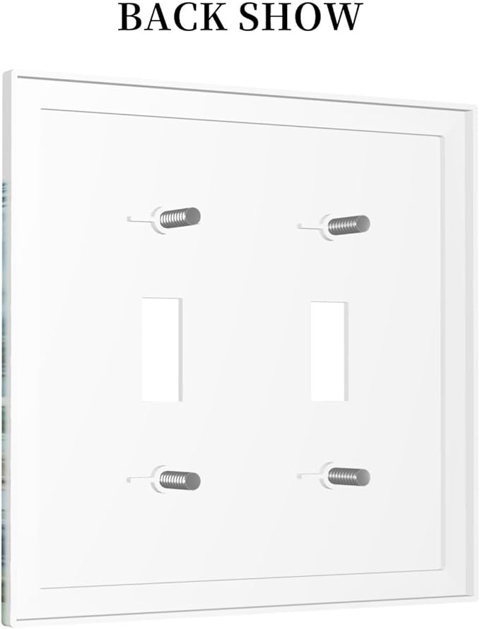 Sea Turtles Sea Coral Seaweed Ocean Jellyfish Decorative Switch Plates 2 Gang Double Toggle Outlet Light Switch Cover Wall Plate Electrical Faceplate for Kids Room Bathroom Decor