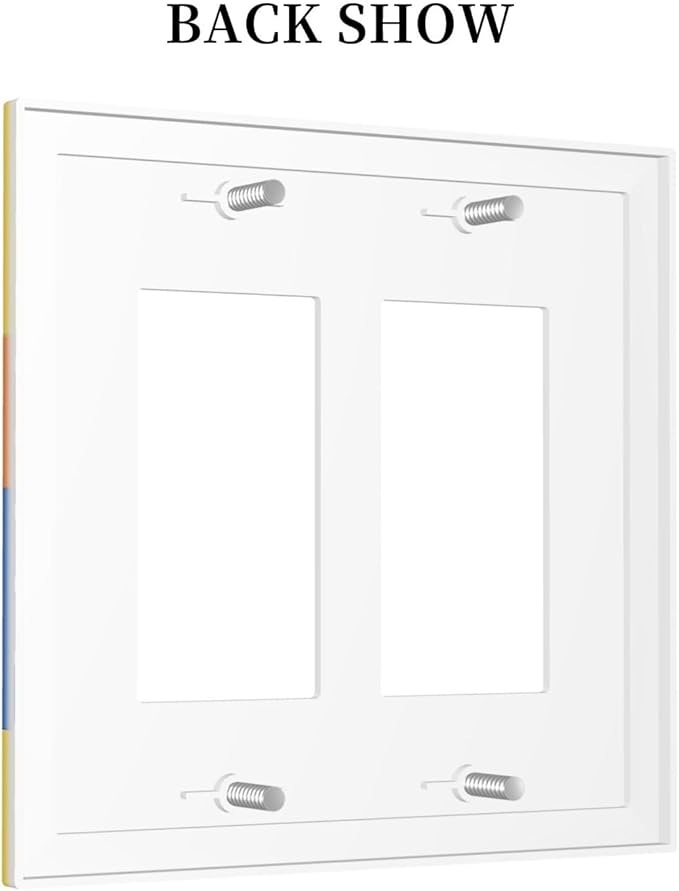 Building Blocks Theme Colored Bricks Print Decorative Outlet Covers 2 Gang Double GFCI Rocker Electrical Wall Panels Light Switch Cover Plate for Room Office Home Decor