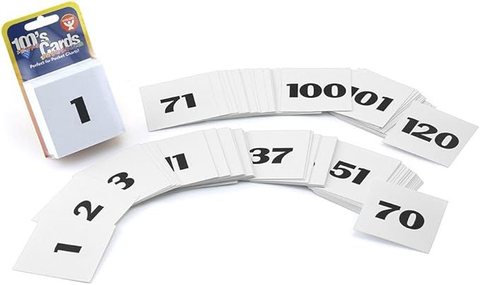 Hygloss 120-Pk Number Flashcards – Numbers 1–120, 2" x 2" White Cards – Numeracy Learning Card Kit