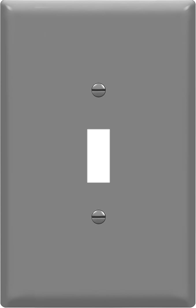 ENERLITES Toggle Light Switch Wall Plate, Gloss Finish, Jumbo Switch Cover, Oversized 1-Gang 5.5" x 3.5", Unbreakable Polycarbonate Thermoplastic, 8811O-GY, Gray