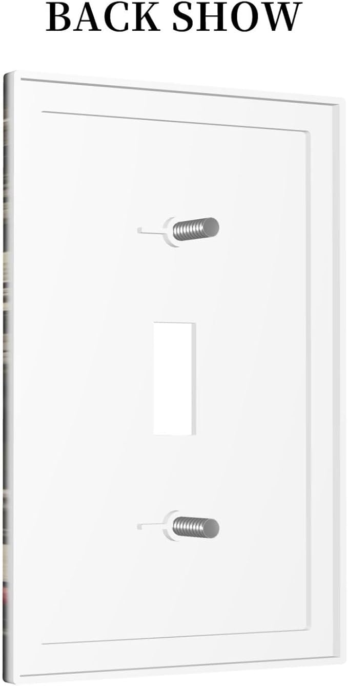 Decorative Light Switch Plate Covers Bohemian Colorful Floral Blue White Yellow Red Flowers 1 Gang Wall Plate Single Toggle Switch Cover Plate Jumbo Electrical Switchplate Receptacle