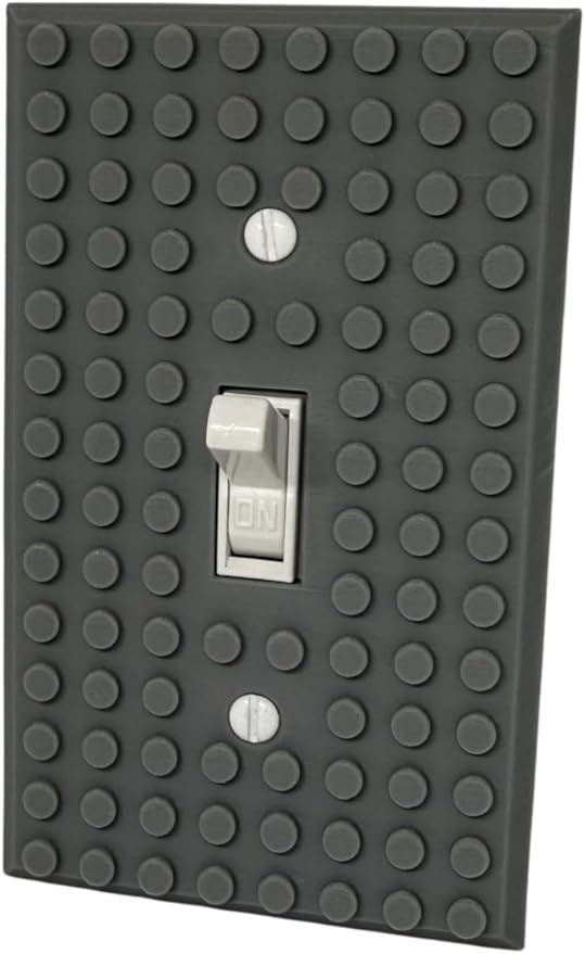 Brick Wall Plate, Single Toggle Light Switch Cover for Kids Bedroom, Game Room, 1-Gang (Gray)