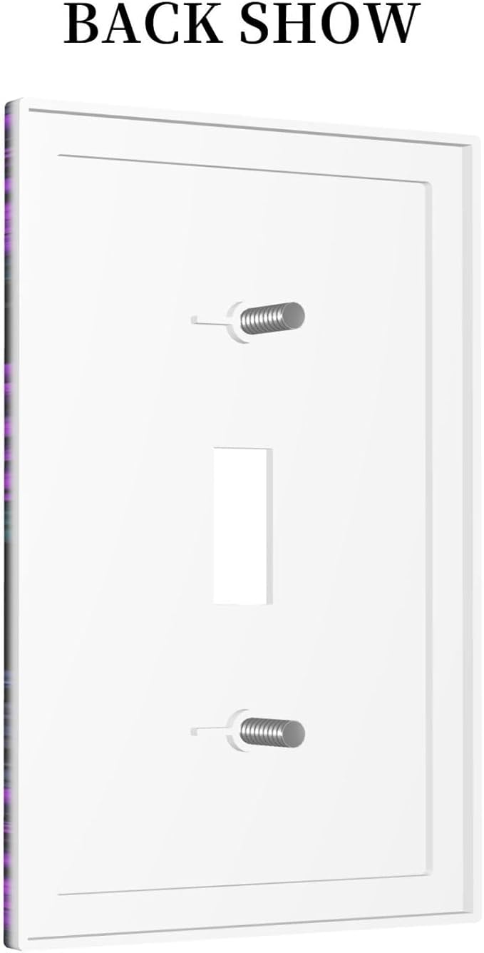 Decorative Light Switch Cover Gothic Style Crow Purple Flowers 1 Gang Single Toggle Decorator Outlet Wall Plate Device Electrical Faceplate Switchplates for Bedroom living Room Decor