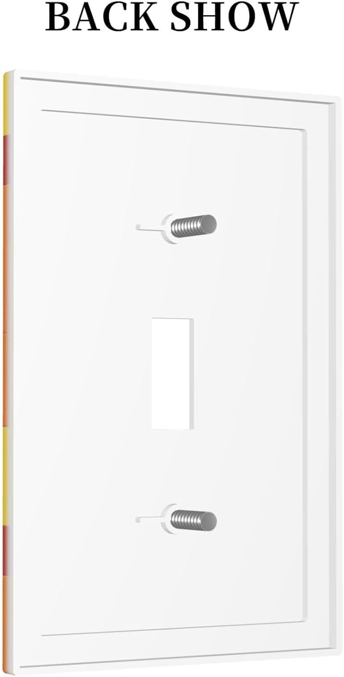 Building Blocks Theme Colored Bricks Print Decorative Light Switch Cover 1 Gang Single Toggle Device Electrical Faceplate Switchplates Decorator Outlet Wall Plate for Room Office Home Decor