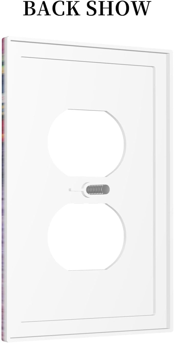 Colorful Floral Watercolor Flower 1 Gang Outlet Plate Covers Decorative Single Duplex Wall Plate Purple Electrical Receptacle Light Switch Cover Art Faceplate Switchplate for Farmhouse BedRoom Decor