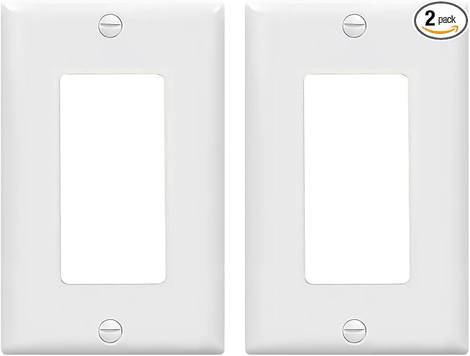 Light Switch GFCI Device Wallplate, Rocker Wall Plate Cover,Light Switch cover,Standard Size 1-Gang 4.50" x 2.76",Smooth Face,Unbreakable Polycarbonate Thermoplastic,UL Listed,2-Pack