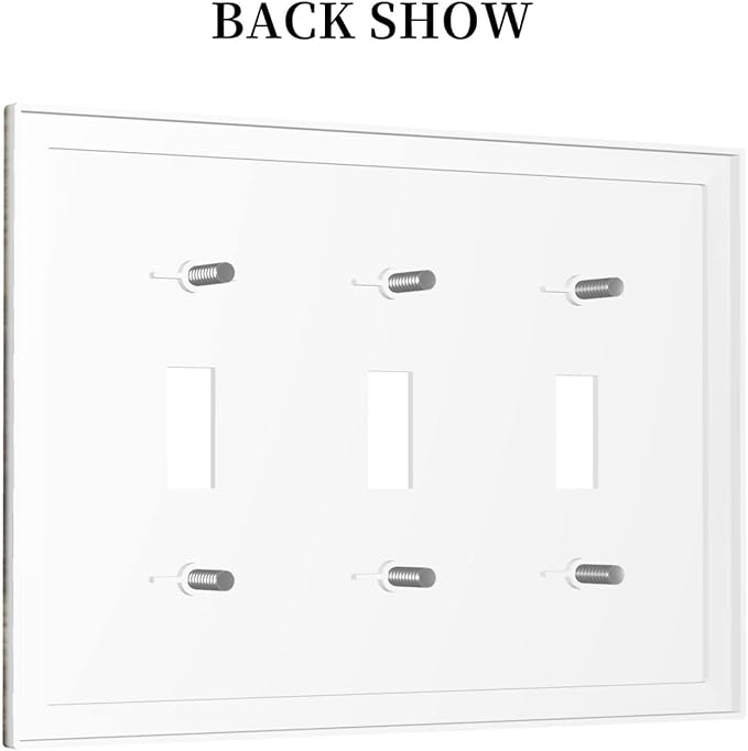 Brown Wood 3 Gang Triple Toggle Light Switch Wall Plate Cover Decorative Electrical Faceplate for Rustic Barn Door Home Living Room Decorate 6.7" x 4.8