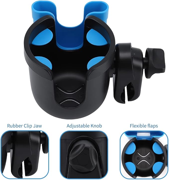 Accmor Stroller Cup Holder with Phone Holder, Bike Cup Holder, Universal Cup Holder for Uppababy Nuna Doona Strollers, 2-in-1 Cup Phone Holder for Stroller Bike Accessory