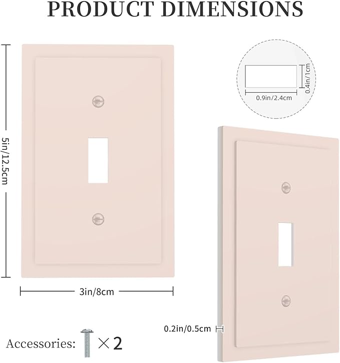 Beige 1 Gang Light Switch Cpver Outlet Covers Decorative Single Toggle Wall Plate Electrical Switchplate Faceplate