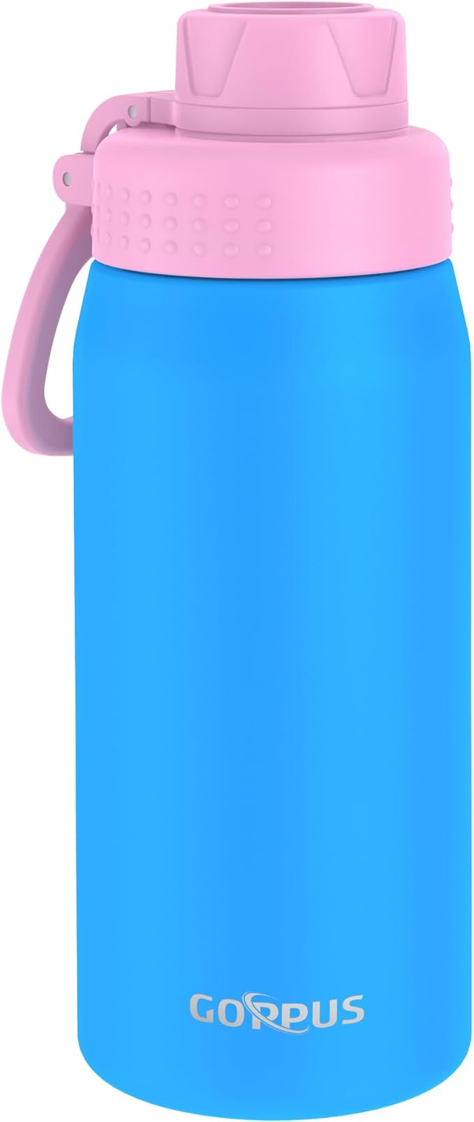 GOPPUS 19oz Kids Water Bottle with Spout Lid, Toddler Water Bottle, Stainless Steel Insulated Water Bottle, Leakproof, BPA Free, Suitable for Boys and Girls for School（Blue）