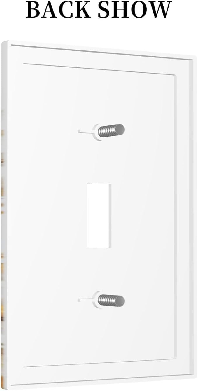 Yellow White Daisy Floral Bee Wild Flower Decorative Light Switch Cover 1 Gang Single Toggle Device Electrical Faceplate Switchplates Decorator Outlet Wall Plate for Bedroom Living Room Decor