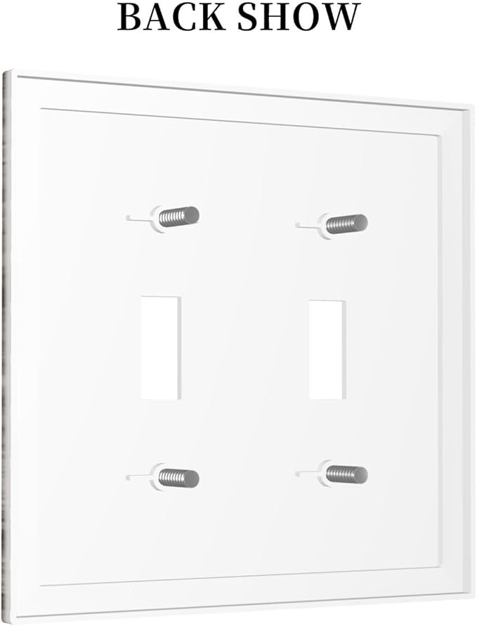 Light Switch Cover Plate Rustic Wood Grey Brown Vintage Wooden Plank 2 Gang Double Toggle Decorative Switch Plates Plug Cover Wall Plates Electrical Faceplate for Farmhouse Home Decor