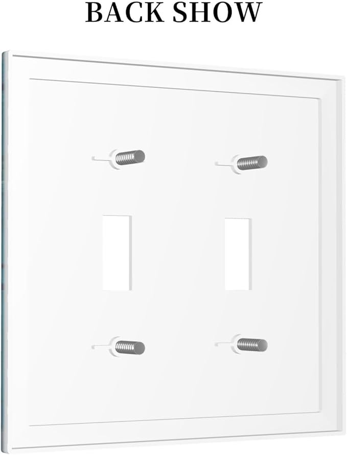 Window View Coastal Lemon Tree Mediterranean Landscape Decorative Switch Plates 2 Gang Double Toggle Outlet Light Switch Cover Wall Plate Electrical Faceplate for Bedroom Living Room Decor