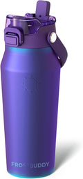 Frost Buddy 16oz Insulated Water Bottle with Straw & Chug Lid | Leak-Proof Stainless Steel | 24-Hours Cold | Sweat-Proof, Cup Holder Friendly | Ideal for Gym, Travel, Sports & Everyday Hydration