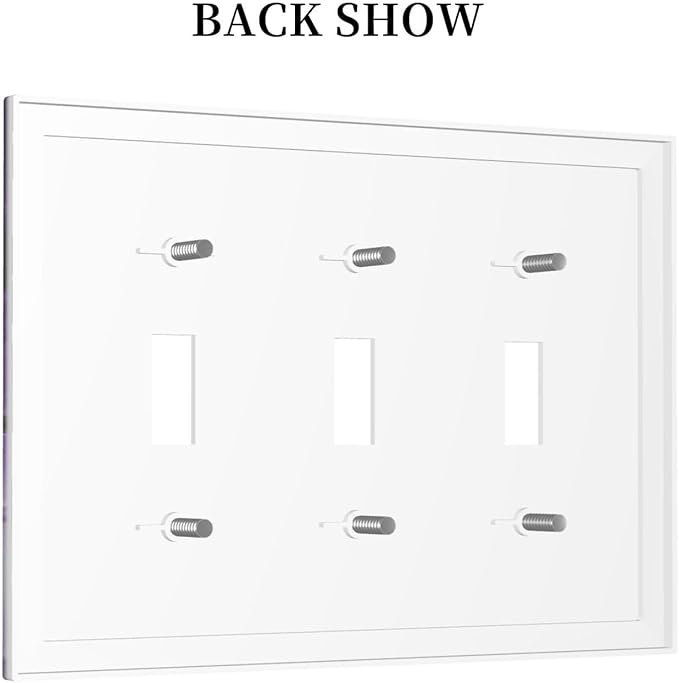 Decorative Light Switch Cover Plate Abstract Luxury Purple Gold Marble Textures 3 Gang Wall Plate Oversized Triple Toggle Switch Cover Plate Jumbo Electrical Face Plate for Bedroom Decor