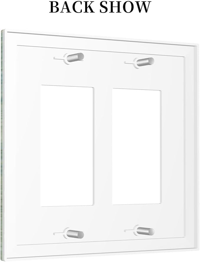 Sage Green Boho Vintage Floral Decorative Outlet Covers 2 Gang Double GFCI Rocker Electrical Wall Panels Light Switch Cover Plate for Bedroom Living Room Decor
