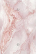 Light Switch Cover Plate Pinkish-White Marble Abstract Luxury Elegant 1 Gang Blank No Device Decorative Outlet Covers Electrical Wall Plate Switchplate for Bathroom Home Decor