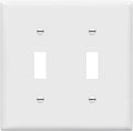 ENERLITES Toggle Light Switch Wall Plate, Gloss Finish, Size 2-Gang 4.50" x 4.57", Double Switch Cover, Unbreakable Polycarbonate Thermoplastic, 8812-W, White