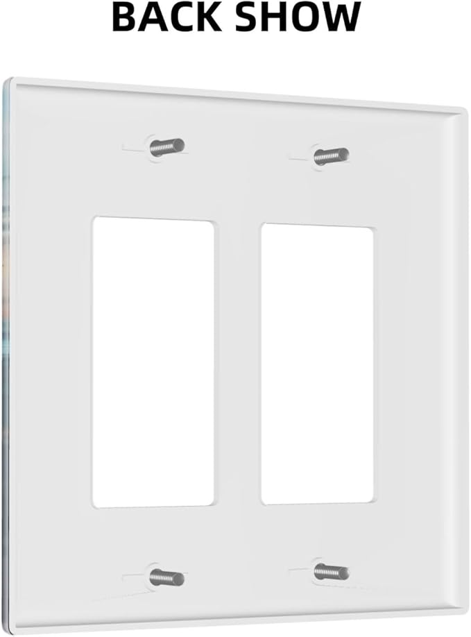 Light Switch Cover Plate Sailboat Ship Octopus Ocean Sea Waves 2 Gang Double Rocker Outlet Covers Decorative Switch plates Electrical Wall Plates GFCI Receptacle for Bathroom Bedroom Decor