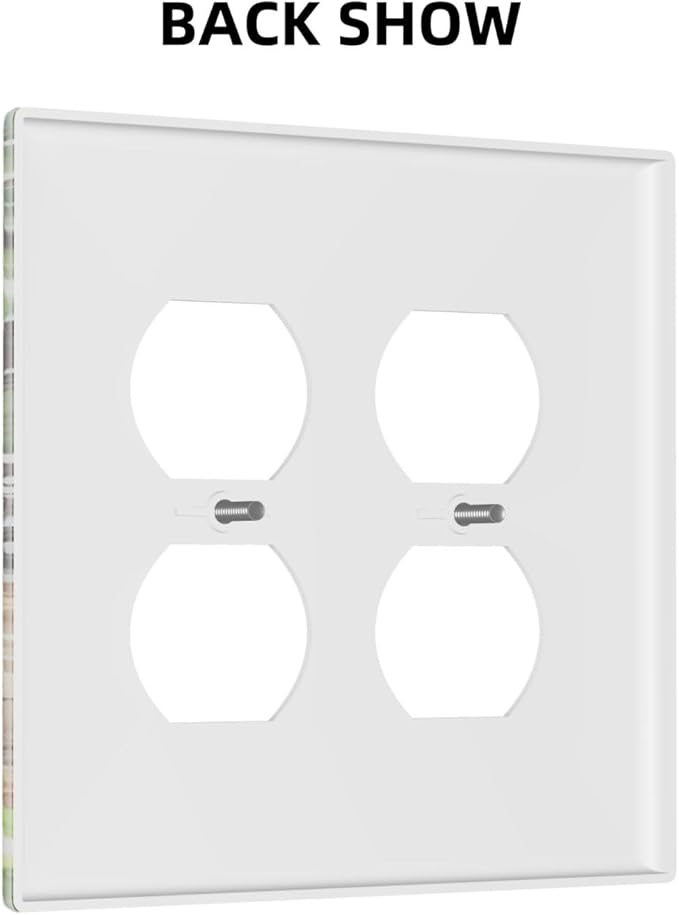 Elephant Giraffe Jungle Animals Leopard Zoo Outlet Covers 2 Gang Double Duplex Decorative Light Switch Covers Electrical Wallplates Socket Faceplate for Kids Room Nursery Decor