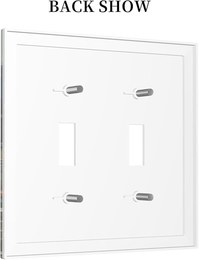 Sunset Wild Flower Field Floral Nature Landscape Decorative Switch Plates 2 Gang Double Toggle Outlet Light Switch Cover Wall Plate Electrical Faceplate for Farmhouse Bedroom Decor