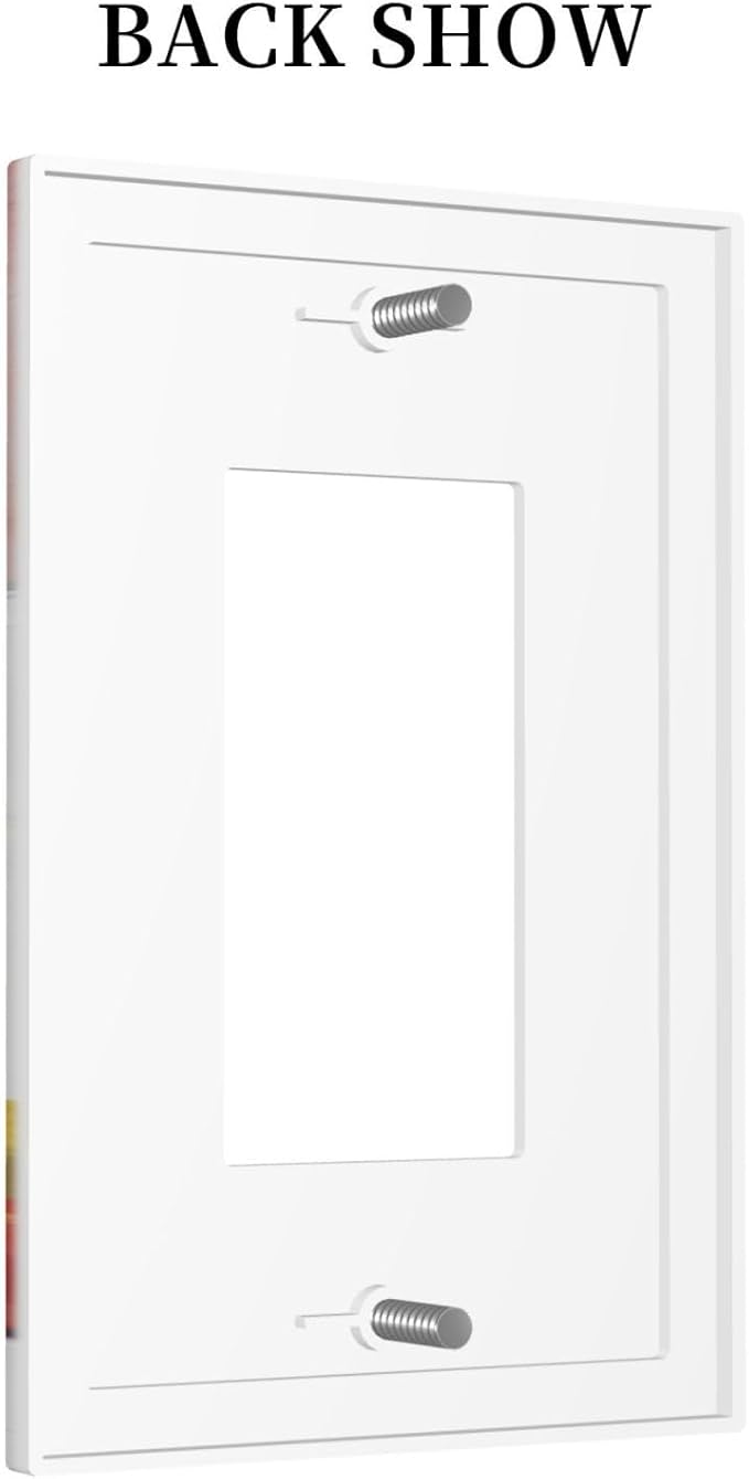 Color Block Floral Still Life Art Red Yellow Blue Abstract Decorative Outlet Covers 1 Gang Single Rocker Light Switch Cover Plate Wall Plates GFCI Faceplate for Farmhouse Bedroom Decor