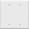 ENERLITES Blank Device Wall Plate, 2-Gang 4.88" x 4.92", Mid-Size, Unbreakable Polycarbonate Thermoplastic, UL Listed, 8802M-W, White, 2-Gang Mid Size