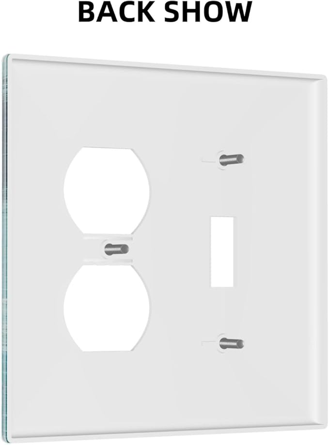 Wallplates Teal Blue Modern Geometric Abstract Turquoise Green 1 Toggle 1 Duplex Switch Plate Electrical GFCI Faceplate Decorative Light Switch Covers for living Room Bedroom Decor
