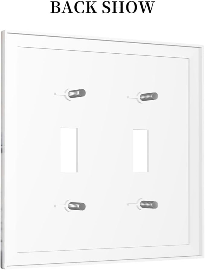 Abstract Marble Textured Modern Luxury Print Decorative Switch Plates 2 Gang Double Toggle Outlet Light Switch Cover Wall Plate Electrical Faceplate for Bathroom Kitchen Decor