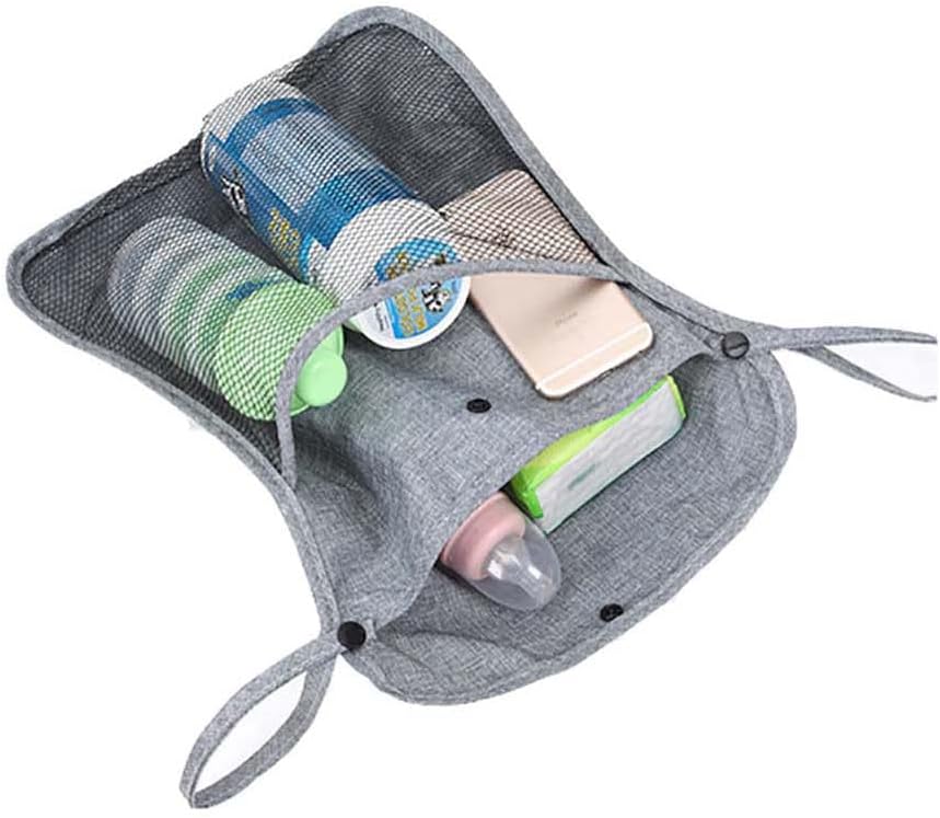Baby Stroller Organizer Grey Infant Toddle Mesh Stroller Organizer,Detachable Straps easy hang on strollers (Grey)