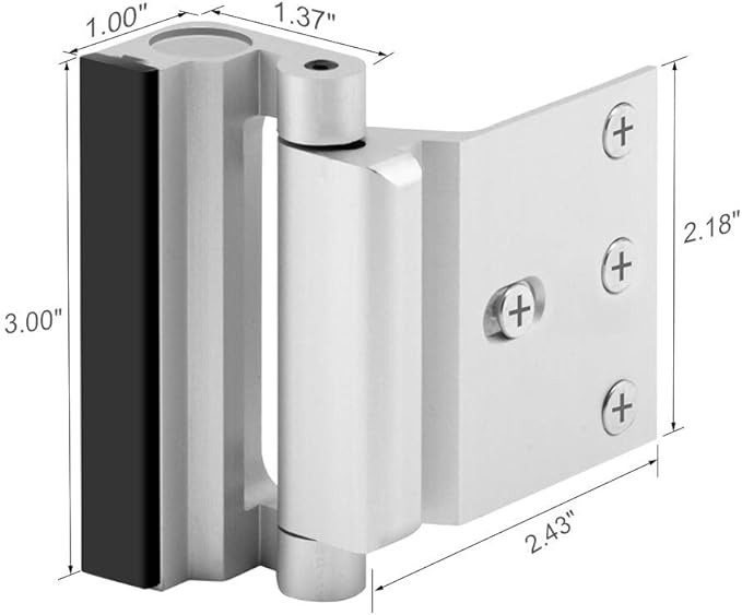 Home Security Door Lock 3 Pack Metal Door Reinforcement Lock for Kids Safety Top Front Door Child Proof Safety Lock Defend High Security Door Locks Latch Withstand 800lbs for Inside Swing Door Chain