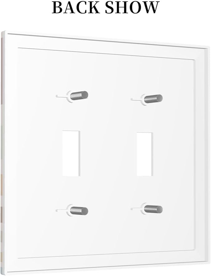 Boho Sun Rainbow Retro Aesthetic Abstract Art Sunrise Sunset Decorative Switch Plates 2 Gang Double Toggle Outlet Light Switch Cover Wall Plate Electrical Faceplate for Kids Room Bedroom Decor