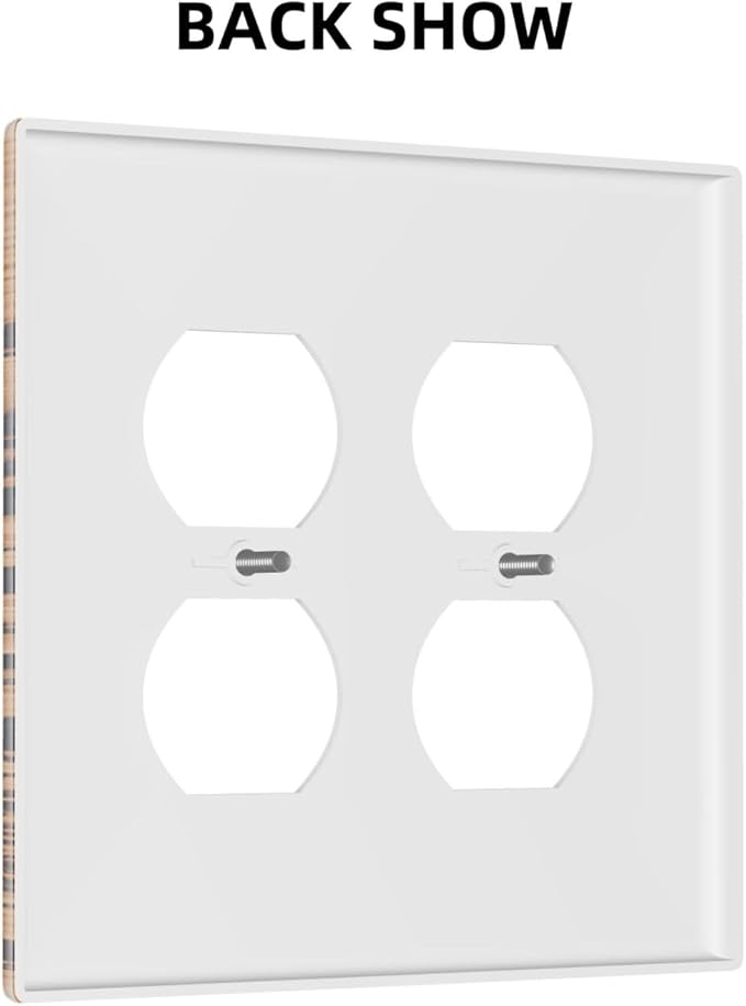 Pine Forest Natural Scenery Silhouette Wood Grain Outlet Covers 2 Gang Double Duplex Decorative Light Switch Covers Electrical Wallplates Socket Faceplate for Farmhouse Home Decor