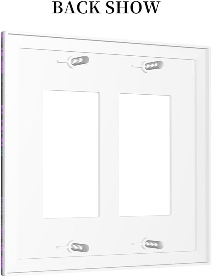 Decorative Outlet Covers Gothic Style Crow Purple Flowers 2 Gang Double GFCI Rocker Electrical Wall Panels Light Switch Cover Plate for Bedroom living Room Decor