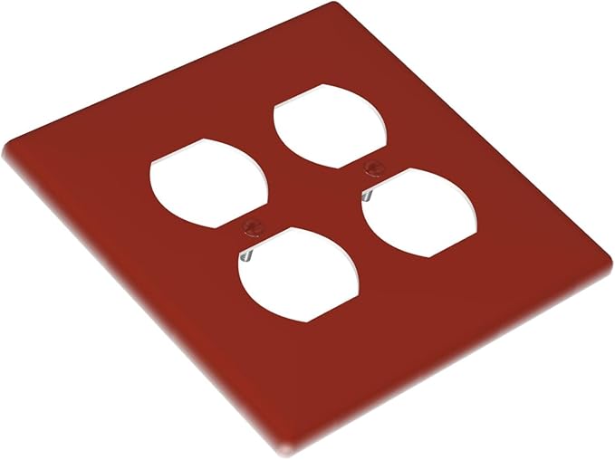 Decorative Solid Thick Red 2 Gang Double Duplex Wall Plate Receptacle Outlet Cover Dark Carmine Red Dual Combination Outlet Light Switch for Electric Socket Plug Covers