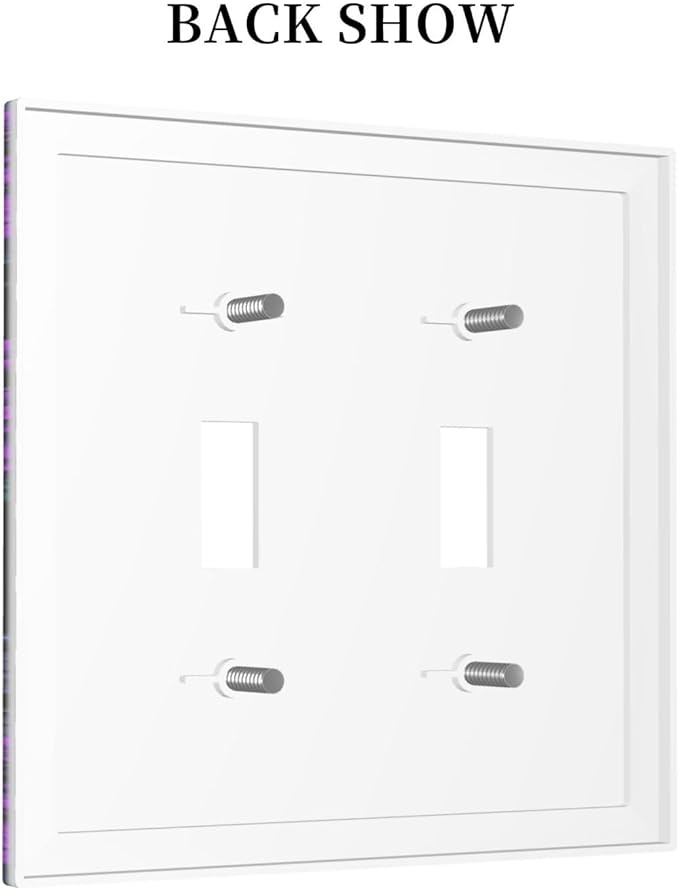 Decorative Switch Plates Gothic Style Crow Purple Flowers 2 Gang Double Toggle Wall Plate Outlet Light Switch Cover Electrical Faceplate for Bedroom living Room Decor