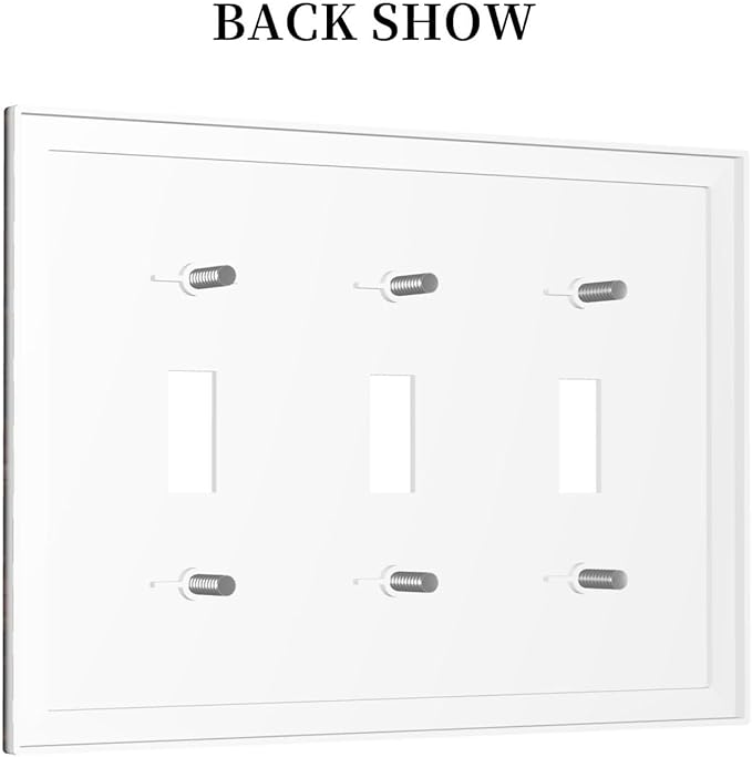 Vintage Gym Retro Brick Dumbbell Triple Toggle Wall Plates 3 Gang Light Switch Cover Decorative Electrical Switchplate Faceplate Dimmer for Bedroom Kidroom Bathroom Gyms Decor