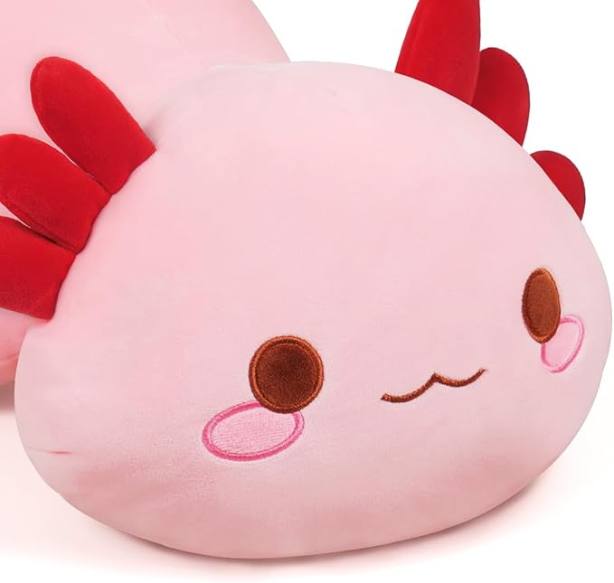 Pink Axolotl Plush, Cute Plushies Axolotl Stuffed Animal for Girls, 20’’ Soft Salamander Plush Pillow Adorable Plushie Gift for Kids