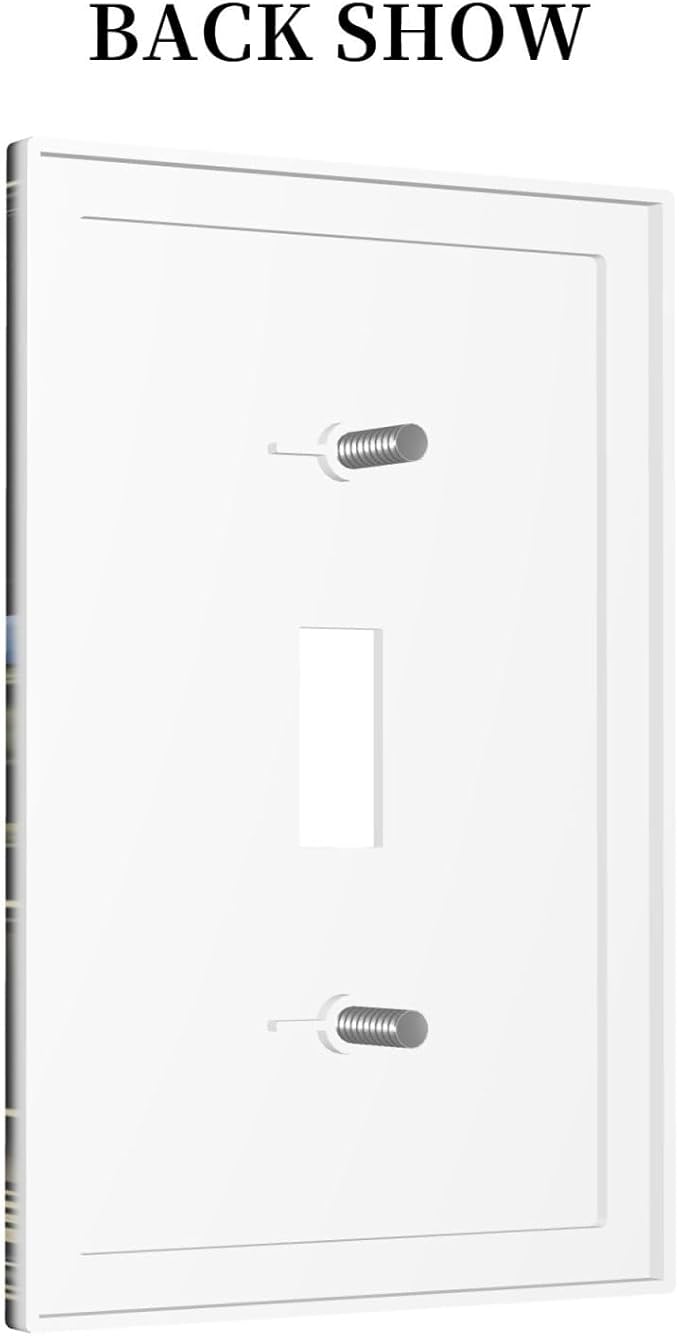 Moon Phase Butterfly Wildflower Plant Mysterious Night Moonlit Decorative Light Switch Cover 1 Gang Single Toggle Device Electrical Faceplate Switchplates Decorator Outlet Wall Plate for Bedroom